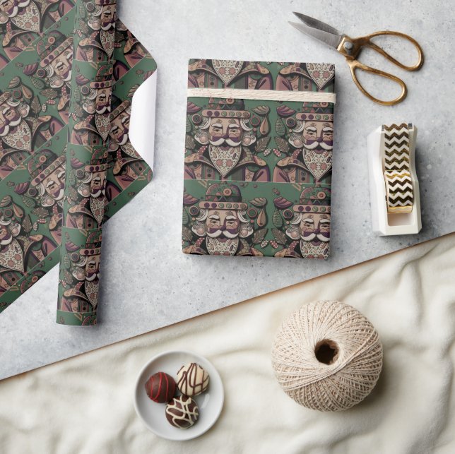 Temping Hippie Santa Geschenkpapier (Kunsthandwerk)