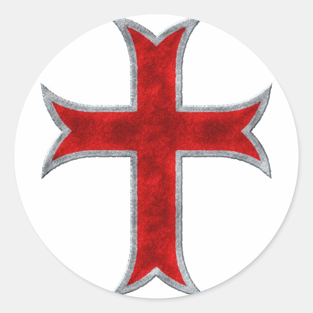 Templar Cross Runder Aufkleber (Vorderseite)