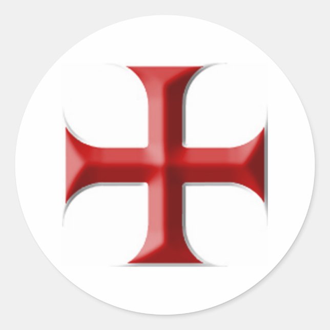 Templar Cross Runder Aufkleber (Vorderseite)