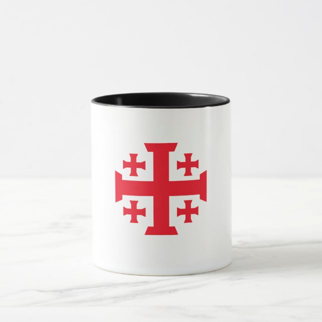 Templar Crusader Jerusalem Cross Coffee Mug Tasse (Zentrum)