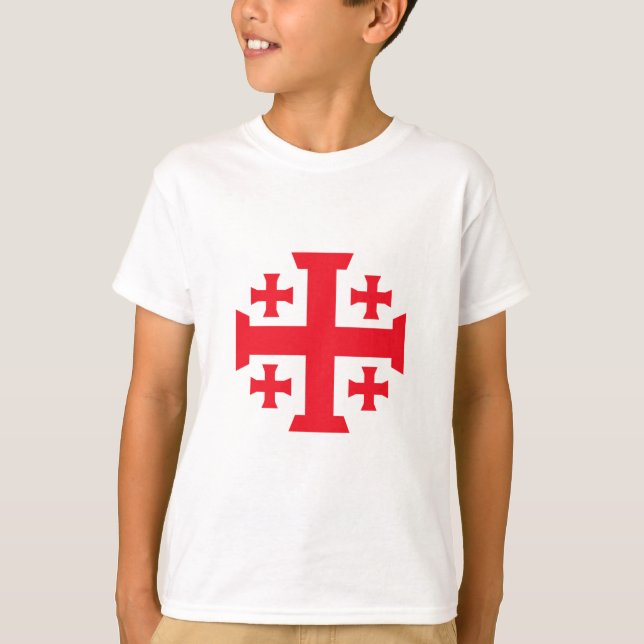 Templar Crusader Jerusalem Cross Kid's Tee Shirt (Vorderseite)
