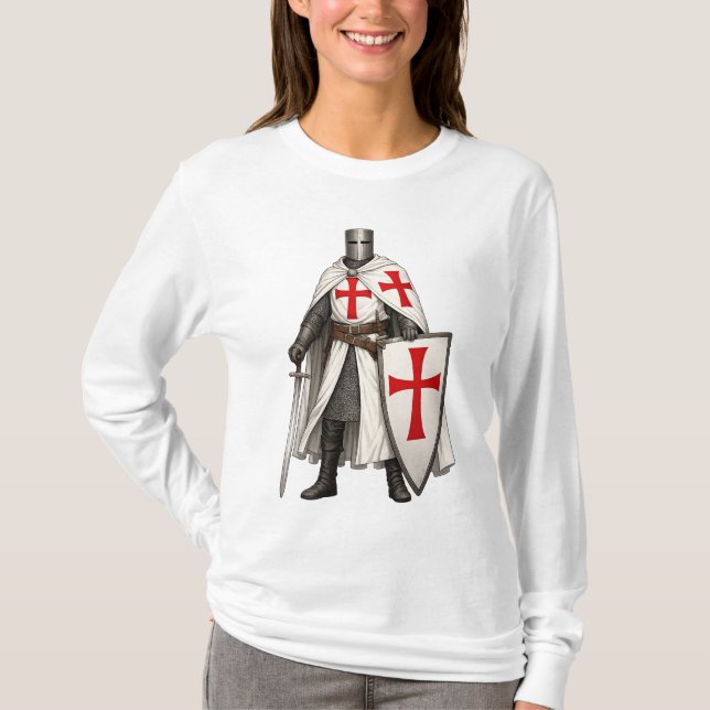 Templar Knight Crusader Women's Long Sleeve Tee (Vorderseite)