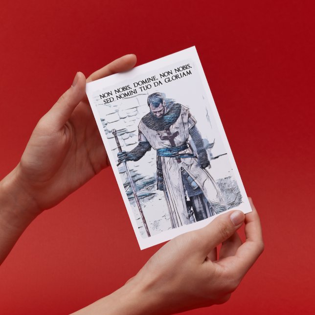 Templar Knight Mittelalterliches Motto Geschichte  Postkarte (Von Creator hochgeladen)