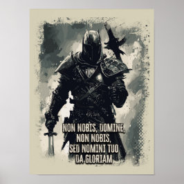 Templar Knight Motto Der Kreuzfahrer Zitat Poster