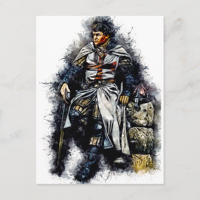 Templar Knight / The crusader / Watercolor Art Postkarte (Vorderseite)