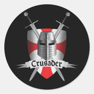 Templar - Kreuzfahrer-Arme Runder Aufkleber