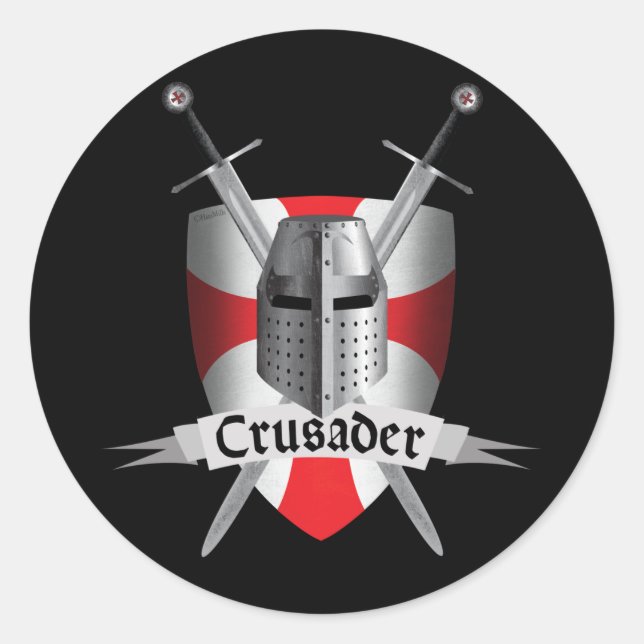 Templar - Kreuzfahrerwaffen Runder Aufkleber (Vorderseite)