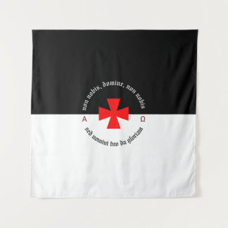 Templar Ritter Alpha Omega Non-Nobis Domine Wandteppich