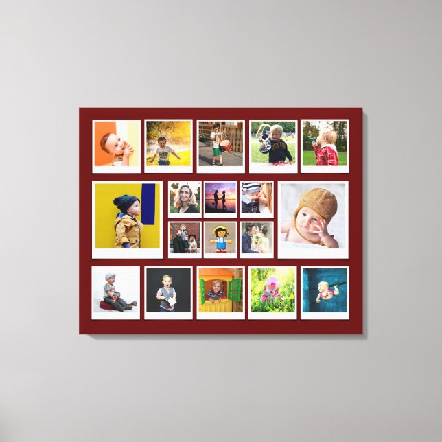 Template 18 Fotomaterial Modernes, trendiges Rot Leinwanddruck (Vorderseite)