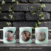 Template 3 Circular Fotos Collage Aqua C112