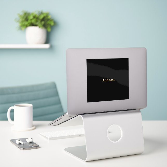 Template - Add text Aufkleber (Laptop auf Schreibtisch)