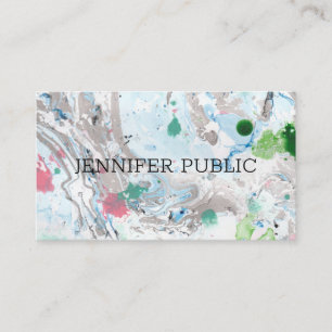 Template Beruflich Moderner rosa Blau Grün Trend Visitenkarte