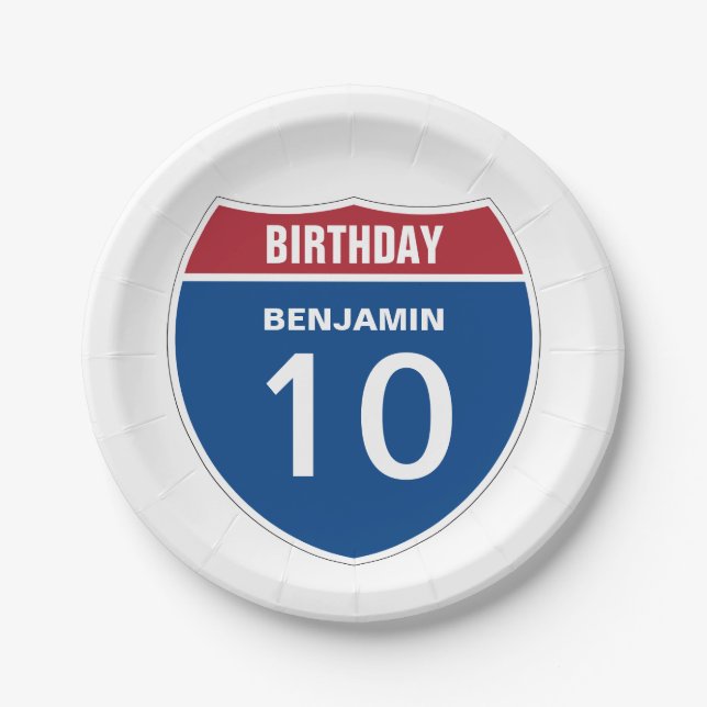 Template BIRTHDAY INTERSTATE STAAT DESIGN Pappteller (Vorderseite)