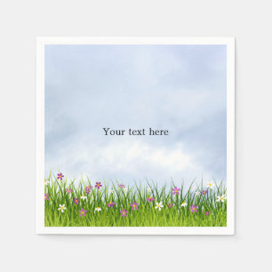 Template, Blue Sky und Summer Blume, Serviette