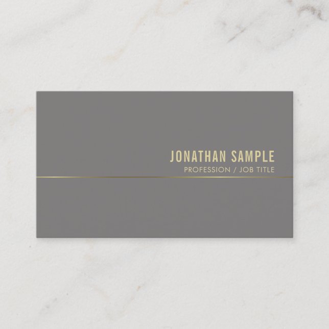 Template Business Card Gold Berufliche Elegant Visitenkarte (Vorderseite)