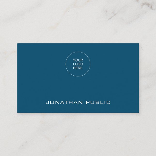 Template Business Cards Elegance Ocean Blue Modern Visitenkarte (Vorderseite)