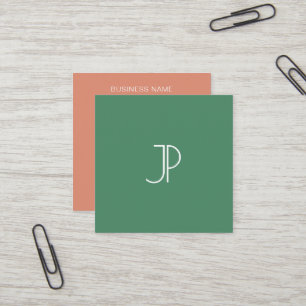 Template Business Cards Mit Monogramm Trend-Farben Quadratische Visitenkarte