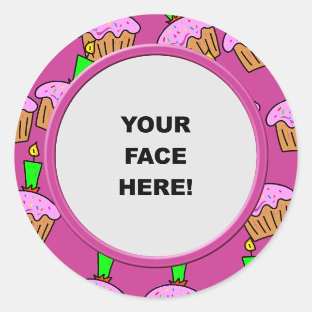 Template, Cake Border Runder Aufkleber (Vorderseite)