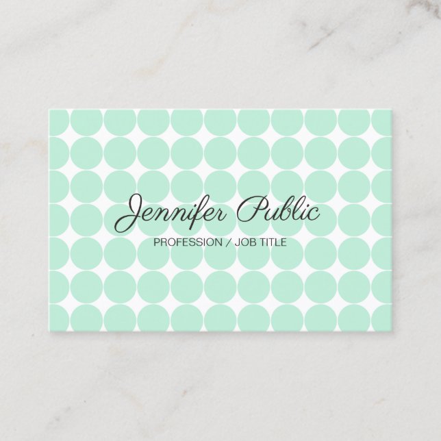 Template Elegant Mint Grün Moderne Schrift Bu Visitenkarte (Vorderseite)