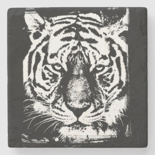 Template Eleganter Moderner Pop Tiger Kopf Steinuntersetzer