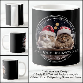 Template Foto Message Keepake Holidays Black C00 Kaffeetasse