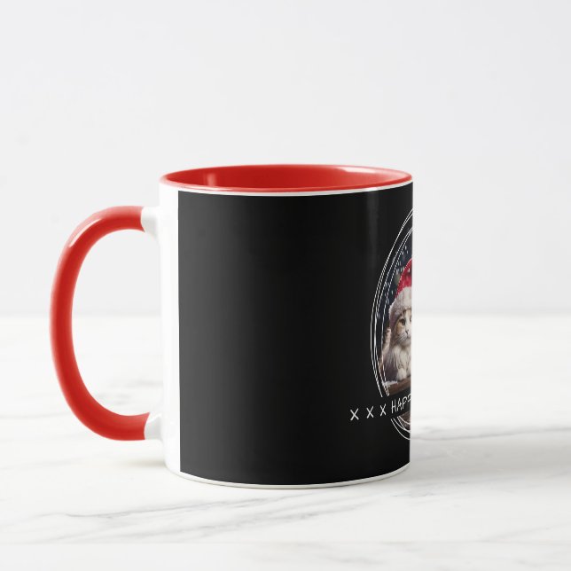 Template Foto Message Keepake Holidays Black C00 Tasse (Links)