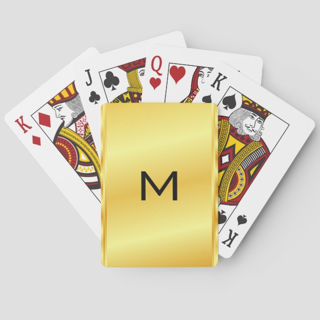 Template für den modernen Gold Metallic Look Monog Spielkarten (Rückseite)