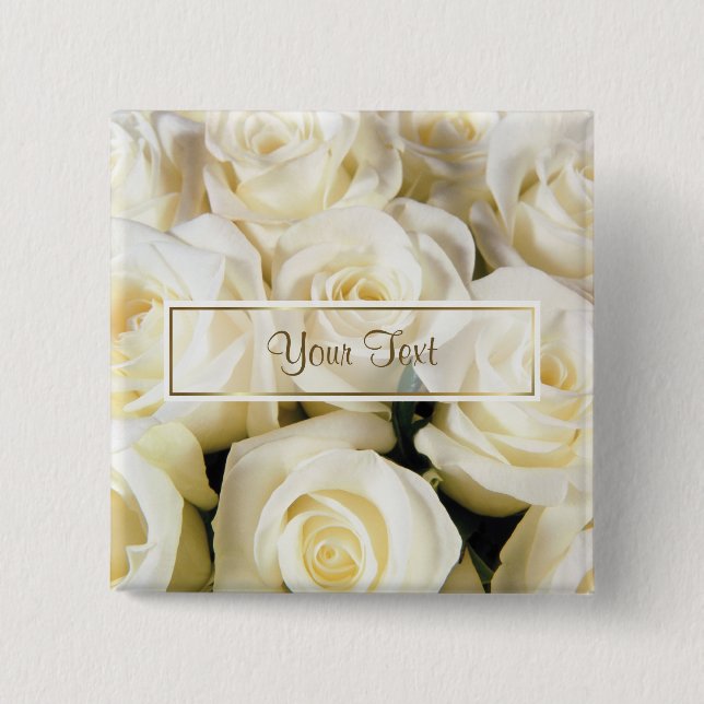 Template für die Elegance White Rose Button (Vorderseite)