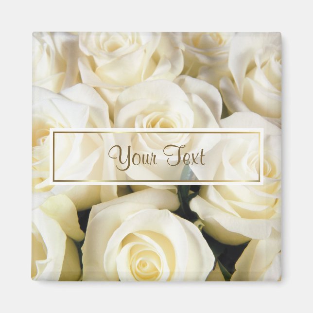 Template für die Elegance White Rose Magnet (Vorne)