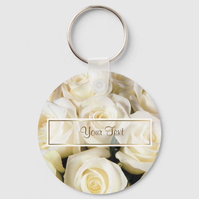 Template für die Elegance White Rose Schlüsselanhänger (Vorderseite)