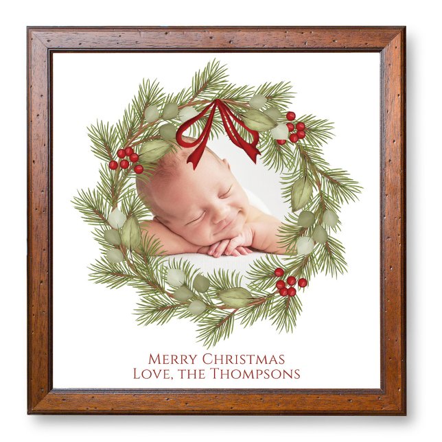 Template für die Weihnachtsgrün-Fotos Fotodruck (Simple Christmas photo poster template. )