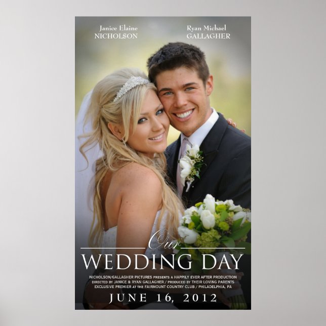 Template für ein individuelles Hochzeitmovie Poster (Vorne)