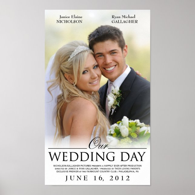 Template für ein individuelles Hochzeitmovie Poster (Vorne)