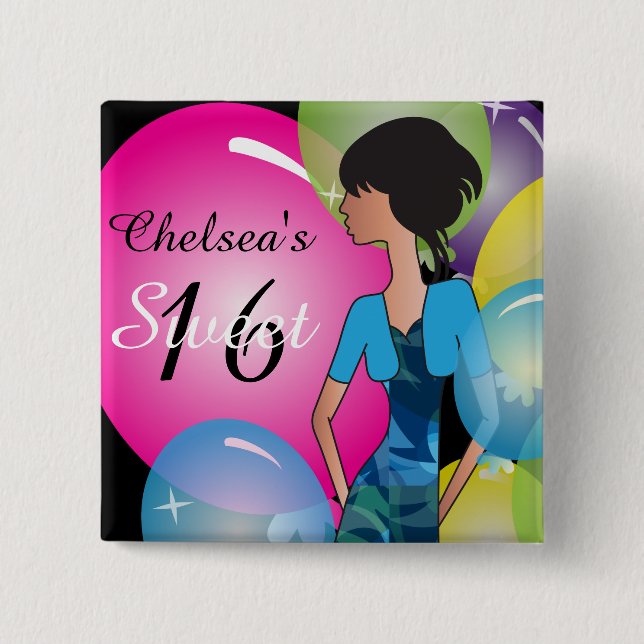 Template für einen Geburtstag oder Bachelorette an Button (Vorderseite)