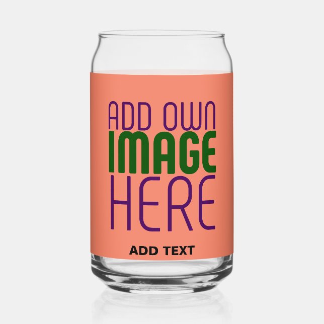 TEMPLATE FÜR MODERNE EDITABLE CORAL ORANGE IMAGE DOSENGLAS (Vorderseite)