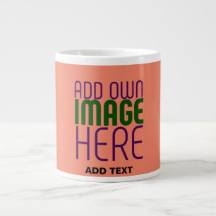 TEMPLATE FÜR MODERNE EDITABLE CORAL ORANGE IMAGE Jumbo-Tasse