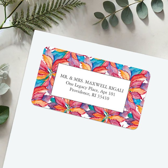 Template für Weihnachts-Rücksendeadressen-Aufklebe Adressaufkleber (Christmas return address labels watercolor poinsettia art by Victoria Grigaliunas of Do Tell A Belle)