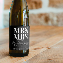 Template Gastgeschenk Hochzeit Mr. & Mrs. Name Nie Weinetikett