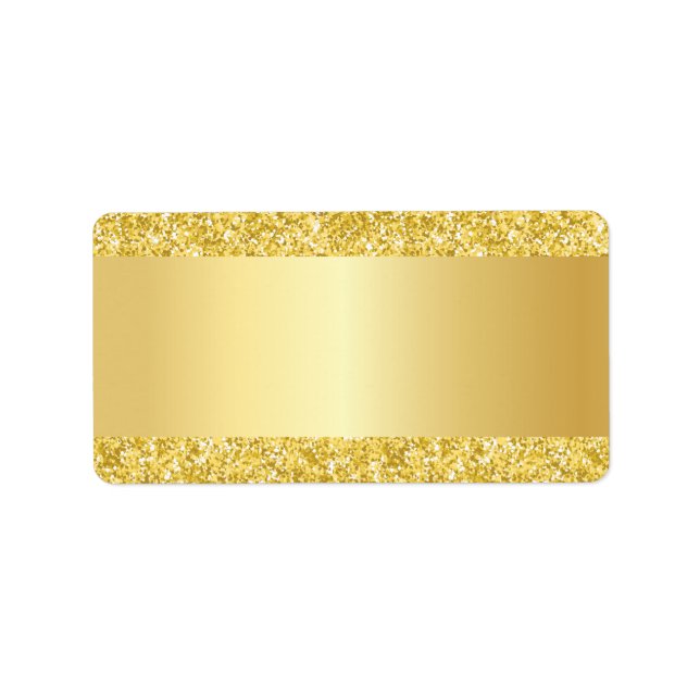 Template Gold Gradient und Glitzer Background Adressaufkleber (Vorne)