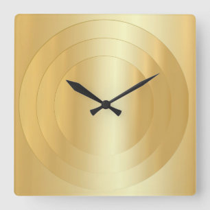 Template Gold Look Glamour Eleganter Trendy Square Quadratische Wanduhr