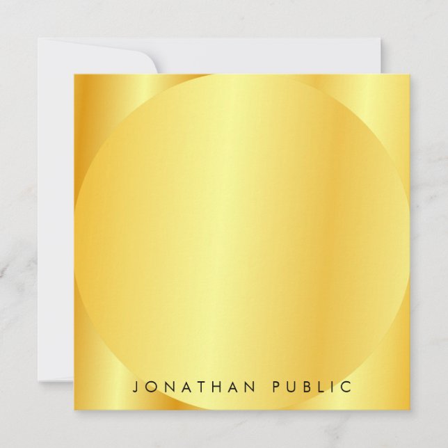 Template Imitate Gold Metallic Look Personalisiert Mitteilungskarte (Vorderseite)