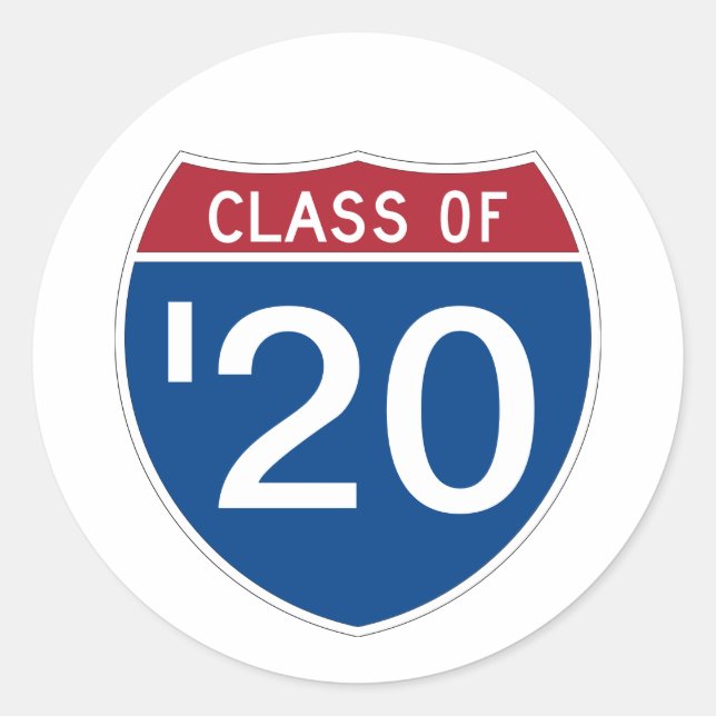 Template INTERSTATE signa Class of 20XX Runder Aufkleber (Vorderseite)