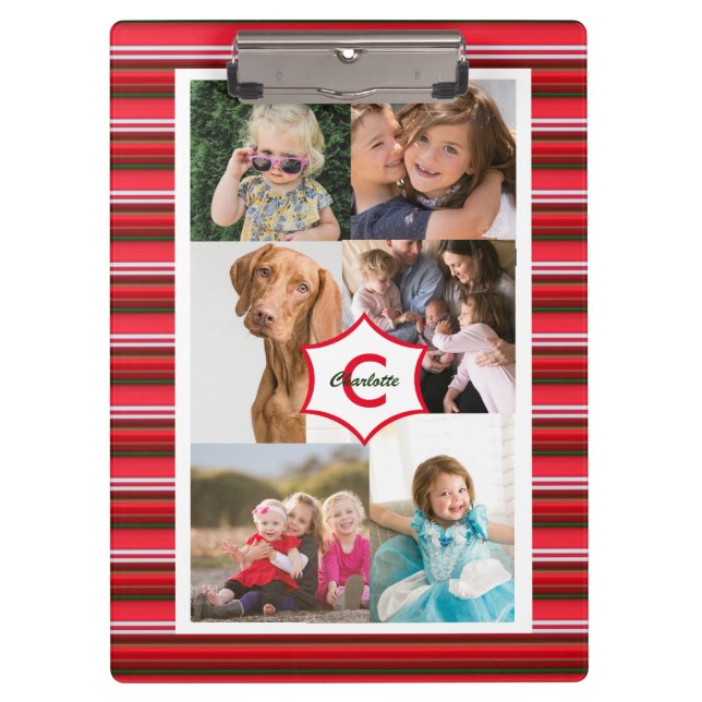 Template Monogram für persönliche Fotos Klemmbrett (Vorderseite)