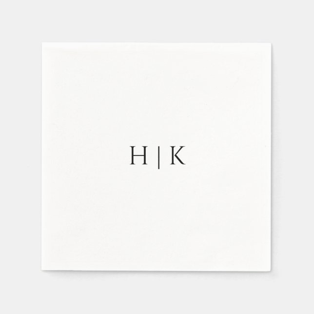 Template Monogram Paper Napkin Serviette (Vorderseite)