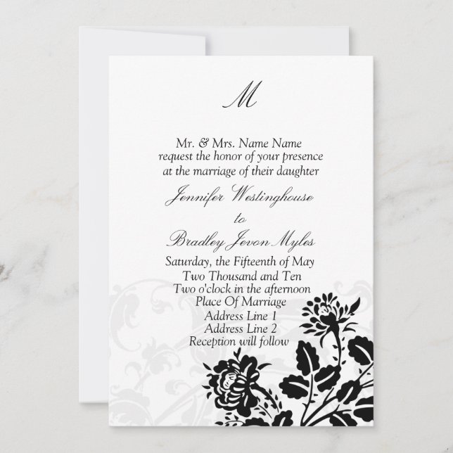 Template Monogram Wedding Einladungen (Vorderseite)