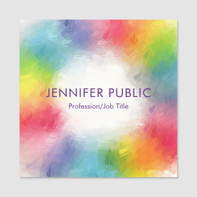 Template Personalisiert Moderne Elegant farbenfroh Namensschild (Vorderseite)