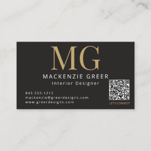 Template QR Code Modernes Berufliches Monogramm Visitenkarte