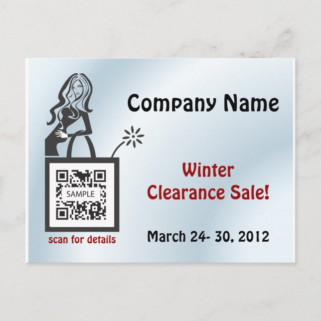 Template Shop Girl Postkarte (Vorderseite)