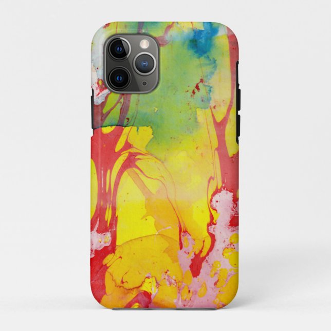 Template trendy Moderne Abstrakt rosa gelb Case-Mate iPhone Hülle (Rückseite)