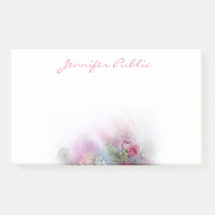 Template Wasserfarbe Rose Blume Handschrift Post-it Klebezettel